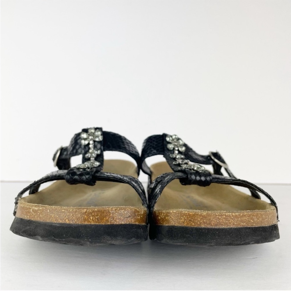 Birkenstock Betula Tango Black Snake Print Crystal Open Back Sandals - Picture 3 of 12